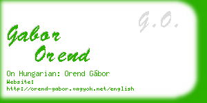 gabor orend business card
